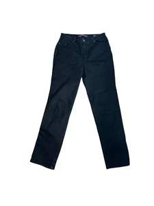 Gloria Vanderbilt Amanda Black Denim Jeans Sequin Side Embellishments Size 10 - Picture 1 of 10