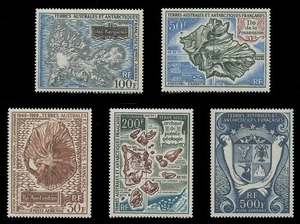 FSAT Sc# C 19-23, 1969-71 MAPS & COATS OF ARMS - MINT F-VF NH SET OF 5 - Picture 1 of 2