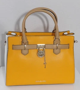 Cartera grande de cuero Michael Kors Hamilton naranja colorblock - Imagen 1 de 9