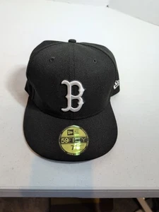 New Era 59Fifty Boston Red Sox Black MLB Low Profile Fitted Hat NEU 7 1/4 - Bild 1 von 8