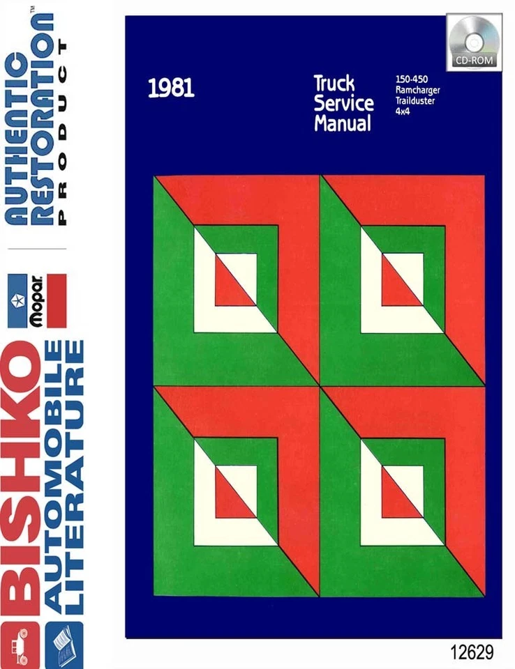 1981 Dodge D/W 100-350 Truck & Ramcharger Shop Service Repair Manual CD Engine - Image 1 of 1