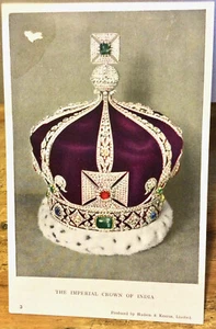 Vtg Postcard IMPERIAL CROWN OF INDIA Raj George V Jewels Ceremony Delhi 1912 - Bild 1 von 2