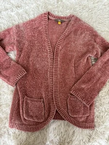 Rumi & Ryder Girls Sz. XL ( 16/18) Pink Chenille Cardigan Sweater. Soft, Pretty - Picture 1 of 9