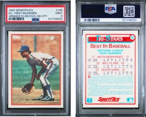 1987 SPORTFLICS HERNANDEZ/CLARK/DAVIS #195 N.L. 1ST BASEMEN PSA 9 101748173 POP4 - Picture 1 of 1