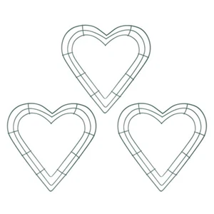 3 Pack Heart Metal Wreath 12 Inch Heart-Shaped Wire Wreath Frame for Home7043 - Picture 1 of 8