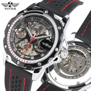 Winner Brand Watch Men's Sport Automatic Mechanical Wrist Watches Silicone Strap - Picture 1 of 12