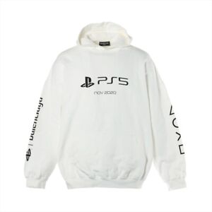 Balenciaga x PlayStation 21 sweat à capuche en coton XXS blanc homme PS5 imprimé Boxy Ho