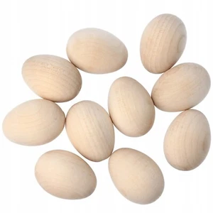 Wooden Eggs solid decoupage plain clean craft beech wood Large Medium Small Tiny - Picture 1 of 16