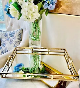 LARGE RECTANGULAR MIRRORED TRAY - Picture 1 of 2