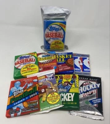 Multi-Sport 600 Card Sealed Vintage Pack Lot Baseball Basketball Football Hockey