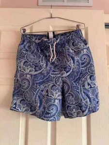 Polo Ralph Lauren Boys Paisley Navy Blue Swim Trunks Size Large 16/18 - Picture 1 of 3