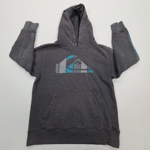 Quiksilver Sweater Boys Medium Gray Hoodie Sweatshirt Beach Casual Youth Kids - Picture 1 of 10