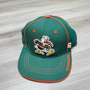 University of Miami Hurricanes Strap Back Hat Cap Green Embroidered Canes EUC - Picture 1 of 5
