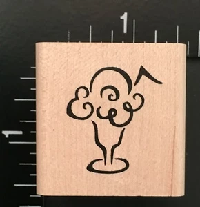 ICE CREAM FLOAT SHAKE DESSERT Denami Design Wood Mounted Rubber Stamp - Bild 1 von 3