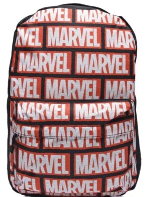 NUEVO CON ETIQUETAS MARVEL: MOCHILA DE PERSONAJES ESTAMPADO DE LOGO ROJO/NEGRO MULTI Foto 1 de 2