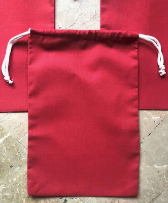 Premium Red Muslin Bags Double Drawstring Reusable Gift Pouch - Multiple sizes - Image 1 of 4