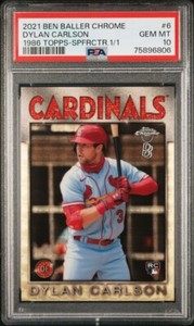 2021 Topps Chrome Ben Baller Dylan Carlson RC Rookie 1/1 Superfractor Cardinals 