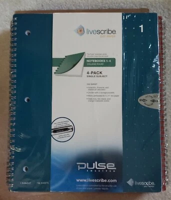 New 4 Pack Livescribe 8.5 x 11 College Ruled Notebook 100 Sheets each DOT Paper - Image 1 of 4