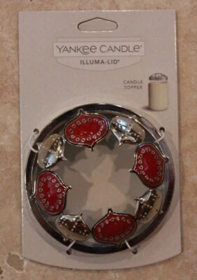 Yankee Candle Escandinavo Rojo y Plata Adornos Illuma-tapa Tarro Candle Topper Foto 1 de 3