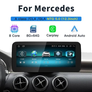 12.3" Android Screen Display CarPlay for Mercedes Benz GLA/CLA/A W176 W117 NTG5 - Picture 1 of 12