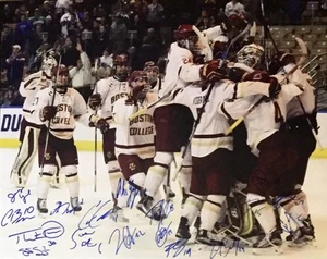 2015-16 BOSTON COLLEGE HOCKEY TEAM SIGNED 16X20 PHOTO EAGLES FROZEN FOUR AUTO - Picture 1 of 1