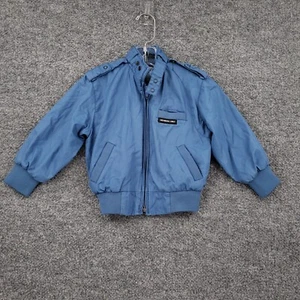 Members Only Jacket Kids Boys 7 Blue Full Zip Windbreaker Lined Racer Bomber - Picture 1 of 11