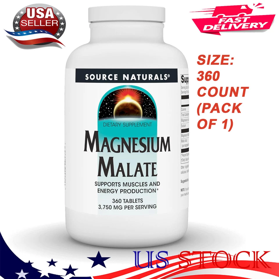 Malato de magnesio 3750 mg por porción para producción de energía 360 comprimidos paquete de 1 Foto 1 de 4