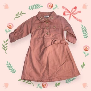 Little Lass Mauve Long Sleeve Faux Wrap Toddler Girl Dress Size 2T NWT Embroider - Picture 1 of 7
