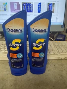 2X Coppertone SPORT Broad Spectrum SPF 30 Sunscreen Lotion Water Resist 7 oz 2pk - Picture 1 of 1