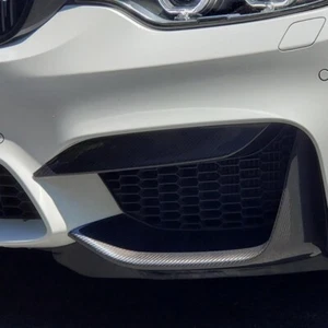 Carbon Look Front Bumper Side Splitter Canard Lip For BMW F80 M3 F82 83 M4 15~20 - Imagen 1 de 8
