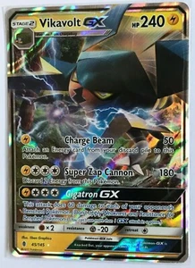 Vikavolt GX ULTRA RARE 45/145 SM Guardians Rising Set Pokemon Card NM HOLO 2017 - Picture 1 of 4