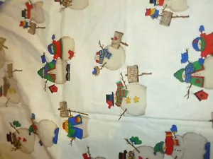 Textile Arts And Film Halloween Fabric Remnant Snowman Christmas 24x46" - Picture 1 of 3