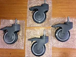 NEW 4 PACK - Shepherd Casters 4" Locking caster wheels with 3/8" stem mount - Picture 1 of 4