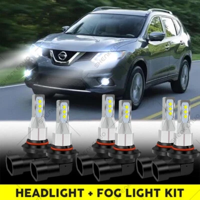 Kit combinado de faros LED altos bajos y antiniebla para Nissan Rogue 2014-2020 Foto 1 de 4
