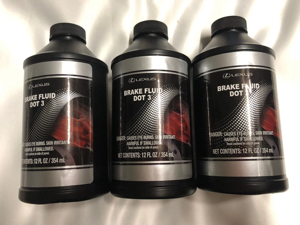 Set of 3 OEM DOT 3 Brake Fluid 12 fl. oz 00475-1BF03 FOR TOYOTA LEXUS - Image 1 of 1