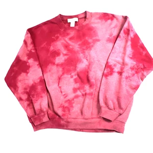 Obsessive Love Women XX Red Tie-Dye Super Soft Pullover Sweatshirt Elastic Waist - Picture 1 of 11