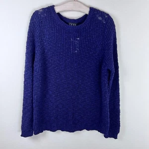 Ceny Womens Knit Crew Neck Sweater Plus Size 2XL Long Sleeve Pullover Navy Blue - Picture 1 of 6