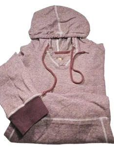 LUCKY BRAND-Maroon/Wht Stripe Cttn, Mens LS, Pullover Hoodie Shirt-(M) - Picture 1 of 4