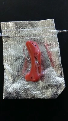 Corallo rosso indonesiano 5 x 1 cm original con foro per collana ottimo amuleto  - Immagine 1 di 4