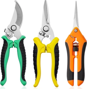 Garden Pruning Shears 3 Pack Stainless Steel Gardening Scissors Garden Clippers - Picture 1 of 12