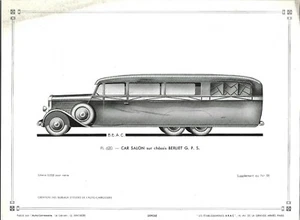 GRAVURE VOITURE = AUTO-CARROSSERIE 620 = CAR SALON sur châssis BERLIET G.P.S. - Bild 1 von 1