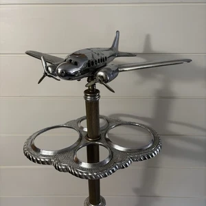 Vintage Chrome Airplane Smoker’s Stand Ashtray Lamp Base – Parts/Repair - Picture 1 of 24