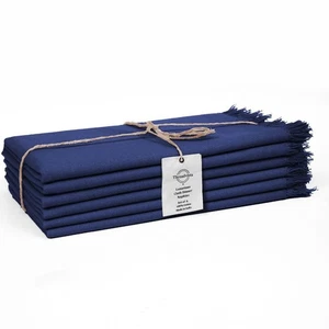 100% Cotton Cloth Dinner Napkins Fringes Set of 6 -Perfect for Dining Special... - Bild 1 von 7