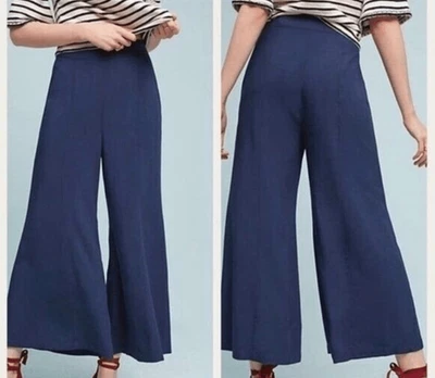 maeve anthropologie canna culotte wide leg blue pants - Image 1 of 4