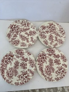 4 Collectible 1940s Taylor Smith Taylor Plates Raspberry Dogwood Pattern 9” - Picture 1 of 11