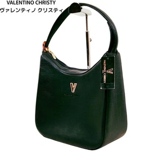VALENTINO CHRISTY Hand Bag Tote Purse Leather Black Authentic - Picture 1 of 24