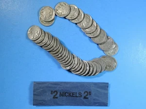 VECCHIO ROTOLO NICHEL BUFALO 40 MONETE GRUPPO PARZIALE E SENZA DATA LOTTO BELLE MONETE ORIGINALI - Foto 1 di 1