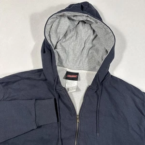 Vintage Dickies Thermal Lined Sweatshirt Mens Medium Black Zip Up 90s Hoodie - Picture 1 of 12
