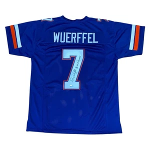 Danny Wuerffel 96 Natl Champs Signed Blue #7 Stitched Jersey Florida Gators BAS - Picture 1 of 4