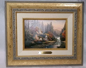 Litografía pequeña Thomas Kinkade 'The Forest Chapel' edición limitada 2003 con certificado de autenticidad - Imagen 1 de 14